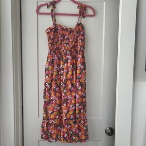 Draper Dress Orange print midi dress XS